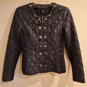 Elegant WHBM Black Quilted Women's Jacket sz XS